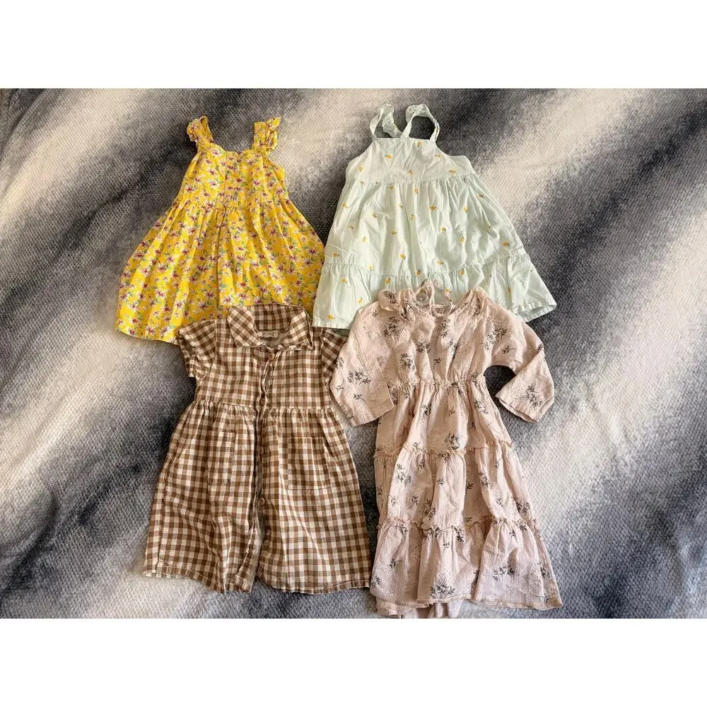 11 PC Bundle Size 3T Girl Summer Spring Plaid Floral Gingham Stripe Dress Romper